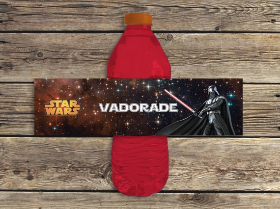 Vadorade Star Wars drink water bottle labels printable instant