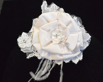 Silk Taffeta and lace Flower
