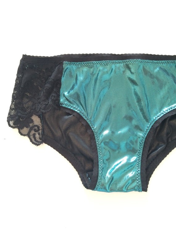 Items similar to Women panties, ON SALE, sides black lace and royal