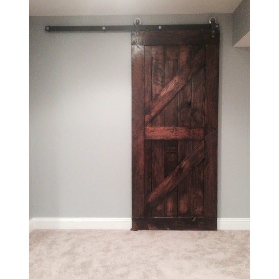 Vintage Sliding Barn Door Mid Bar Design Multi Stained