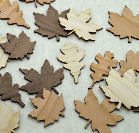 Laser Cut Wooden Leaves