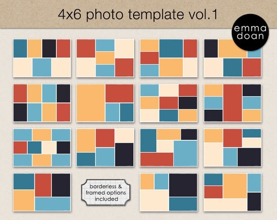 4x6 Photo Card Template 4x6 Storyboard Template Photobook Album Template Scrapbook Template 4x6 Photo Cards Templates