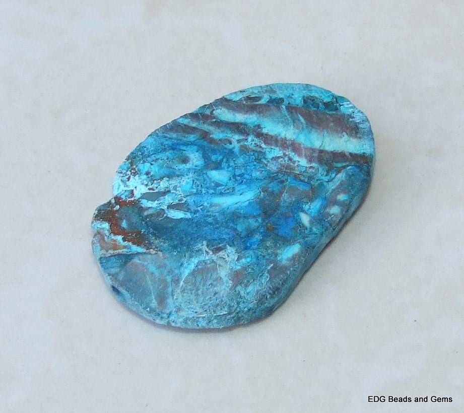 Ocean Jasper Quartz Druzy Faceted Bead. Slab Bead Stone