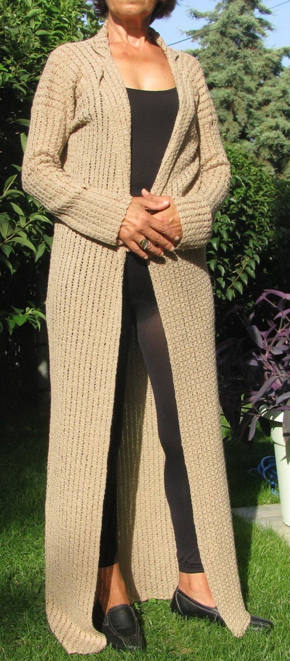 Items similar to long cardigan, lace cardigan. light brown cardigan