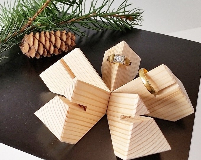 1Ringholderset =5 Piece Modular Pine Wood - Accessories - Jewelry Display - Ring Organiser - Ringorganiser - Wedding Gift