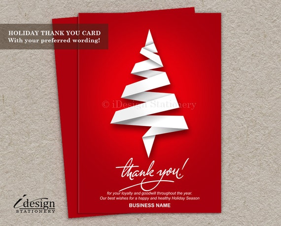 Business Christmas Thank You Cards With Logo Personalized