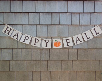 Fall Decor, Happy Fall Banner, Fall Garland, Pumpkin Garland, Thanksgiving Decor, Happy Fall, Fall Banner, Thanksgiving Banner, Rustic Fall