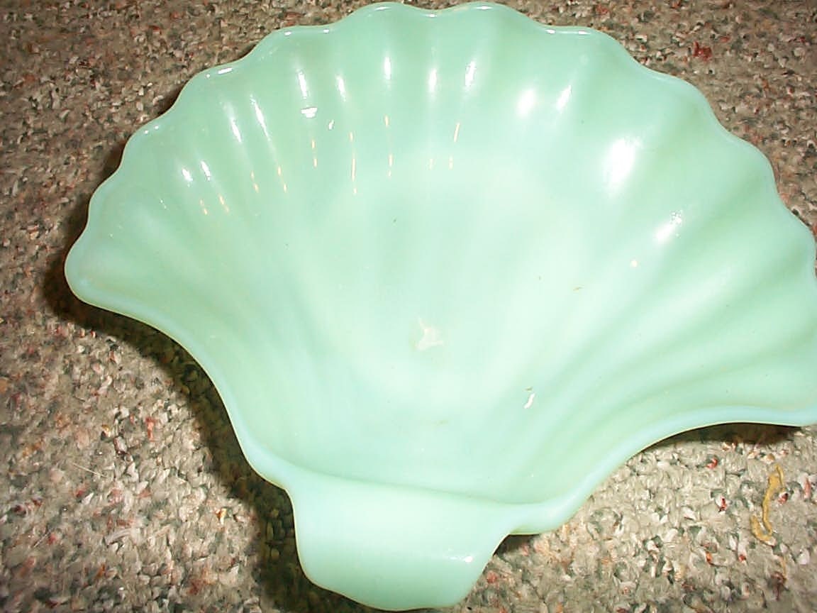 Vintage Jadeite Sea Shell Candy dish Haute Juice