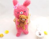 Amigurumi Bunny Amigurumi Bear Crochet BunnyCrochet Bear Crochet Doll Fuzzy Bunny Toy Plush Kids Toy Kawaii Doll Valentine's Day Gift Idea