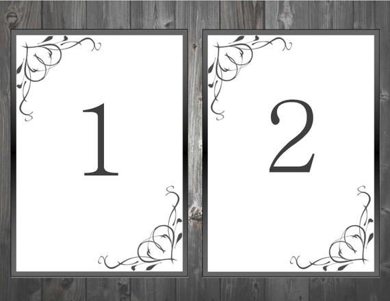 heart table numbers template printable table numbers diy