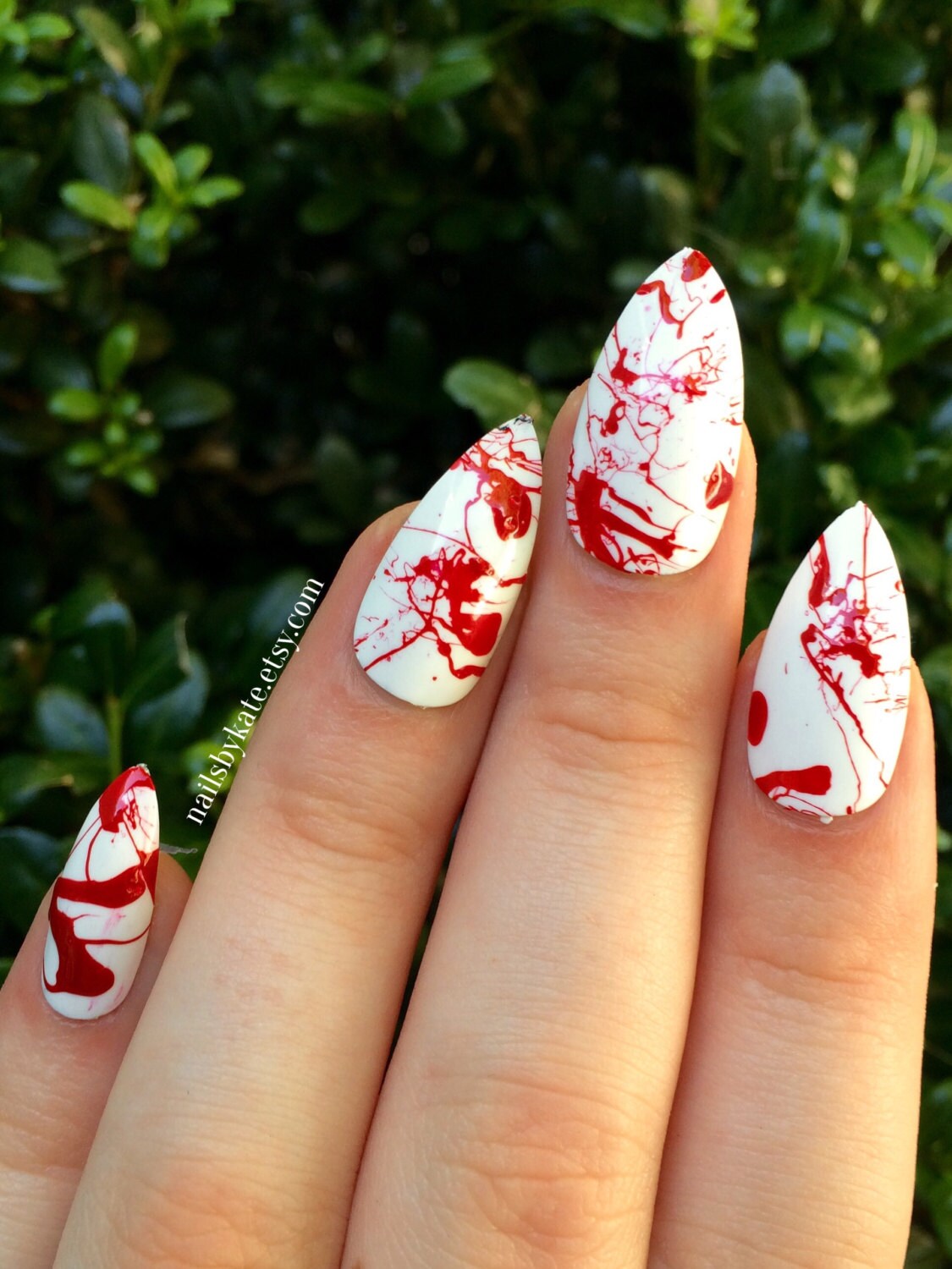 bloody nails costume nails stiletto nails white nails