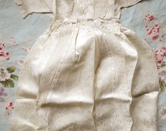 Antique Christening Gown, Victorian, superb quality, hand sewn in delicate satin and lace, ~ perfect condition