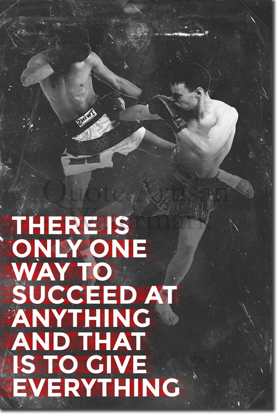 Muay Thai Motivational Print 10 12x8 Glossy Art by QuoteArtisan