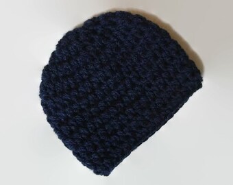 Newborn boy hat Baby boy hat Crochet baby hat Navy newborn hat Boy hospital hat Baby boy outfit Baby hat Newborn hat Blue baby beanie