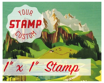 1x1 custom rubber stamp- custom logo stamp, custom wedding stamp - FREE shipping in Canada!