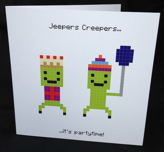 Jeepers Creepers Minecraft Inspired Birthday Card