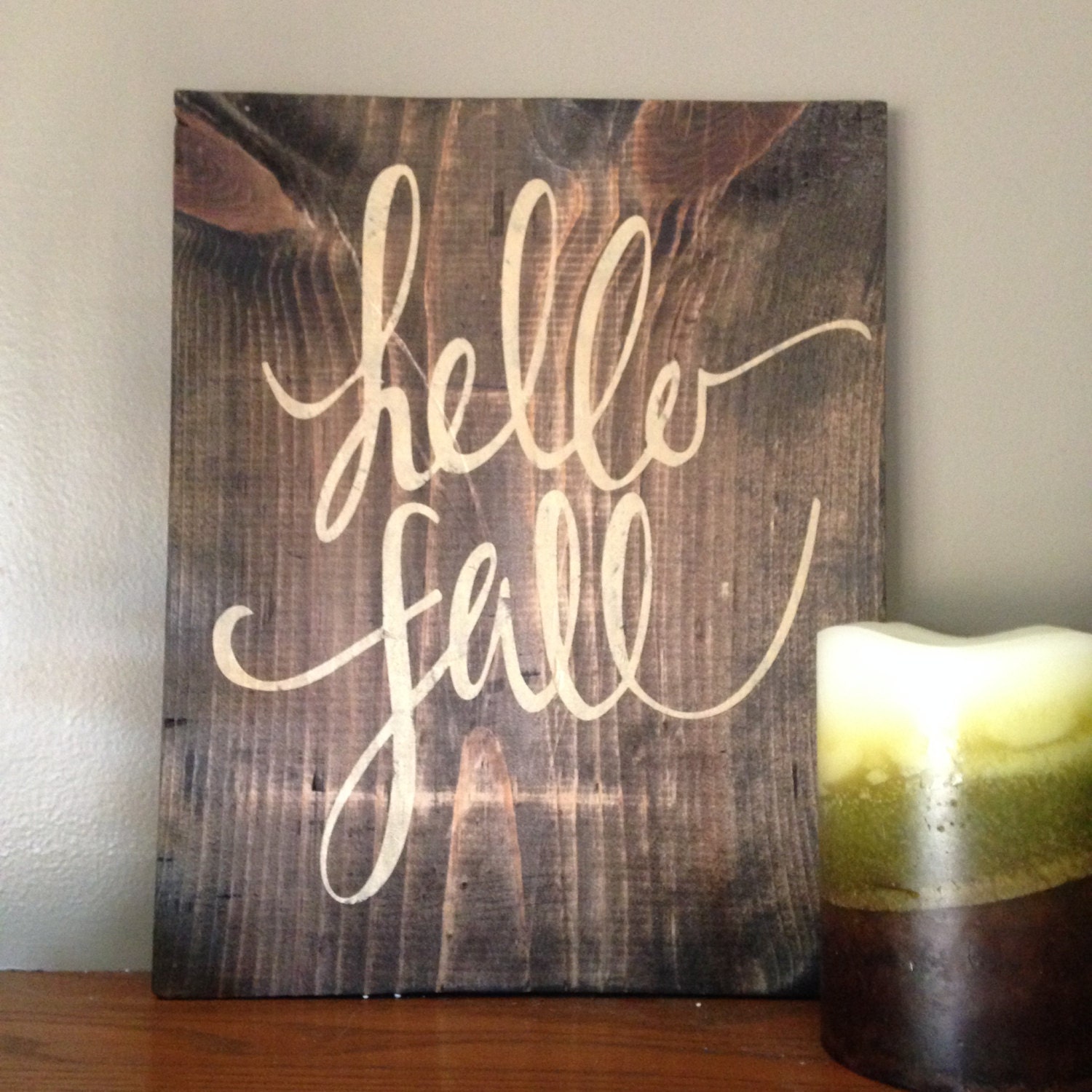 Hello Fall Wood Sign Gold Fall Decor Fall Pallet Art Rustic