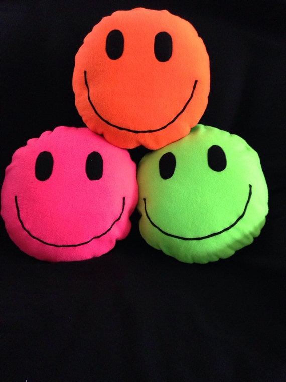 pink smiley pillow