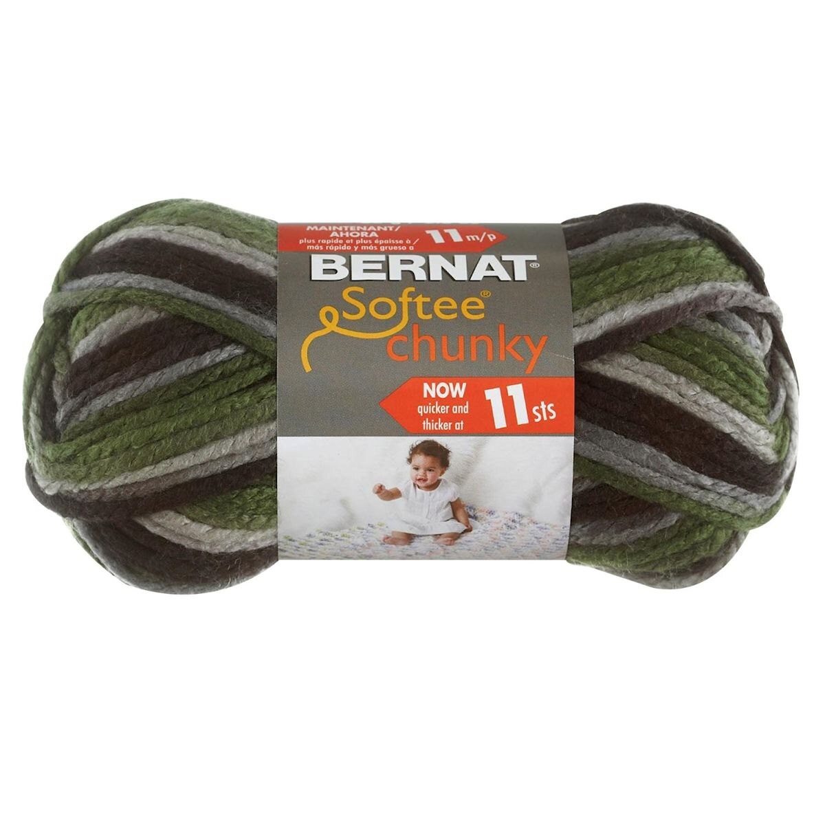DAD'S SCARF Bernat Softee Chunky Super Bulky Yarn Camo