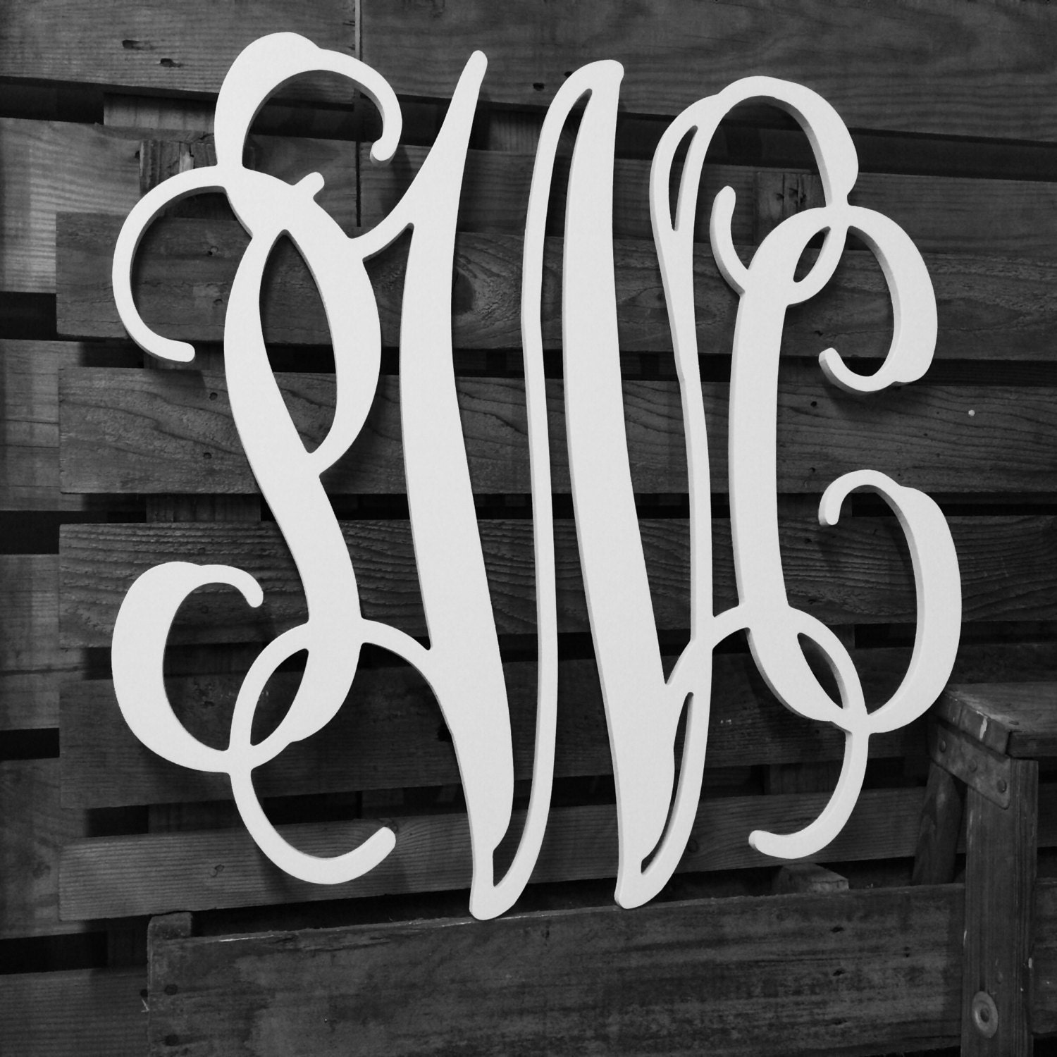 Large wooden monogram Extra Large Wall Letters 30