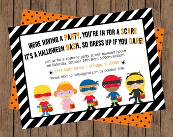 Halloween Costume Party Invitation, Costume Party Invite, Halloween Costume Party, Halloween Party, DIY Halloween Invite (5x7)