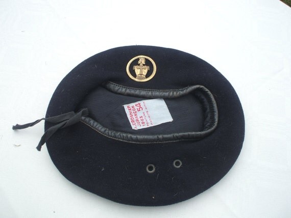 Vintage French Military Beret With Military by Mayennefinds