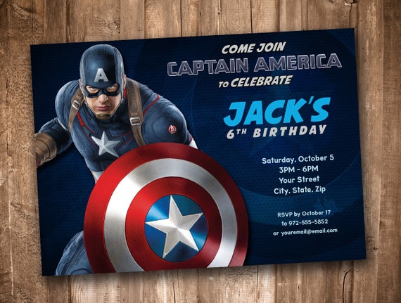 Captain America Invitations 7