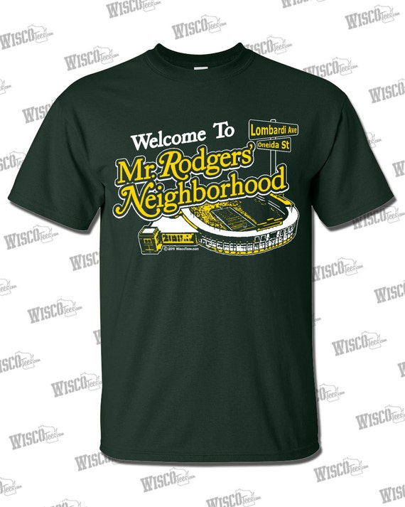 mr rogers neighborhood packers shirt