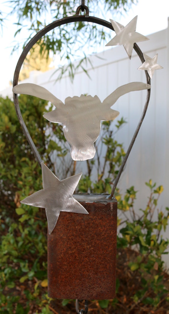 Texas Longhorn Wind Chime Dinner Bell / Metal / Steel / Yard