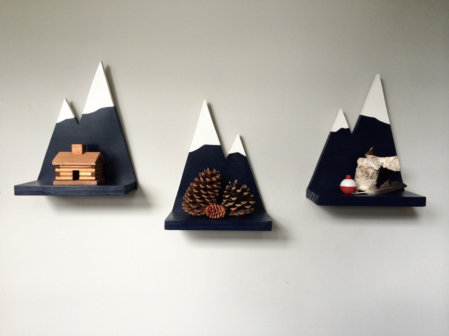 Set of 3 Small Mountain Wall Shelf