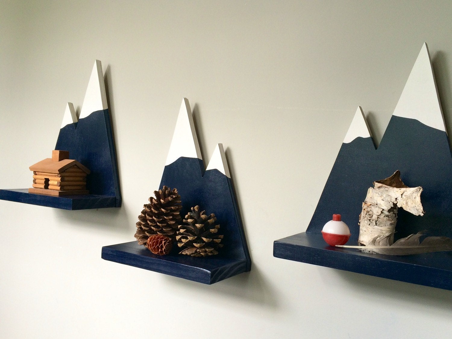 Set of 3 Small Mountain Wall Shelf