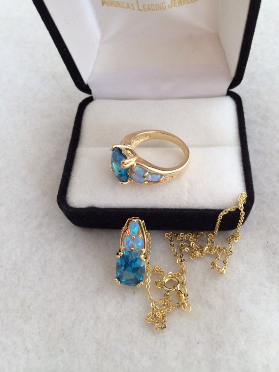 14K Gold Bonded Vermeil Jewelry Set Necklace & Ring