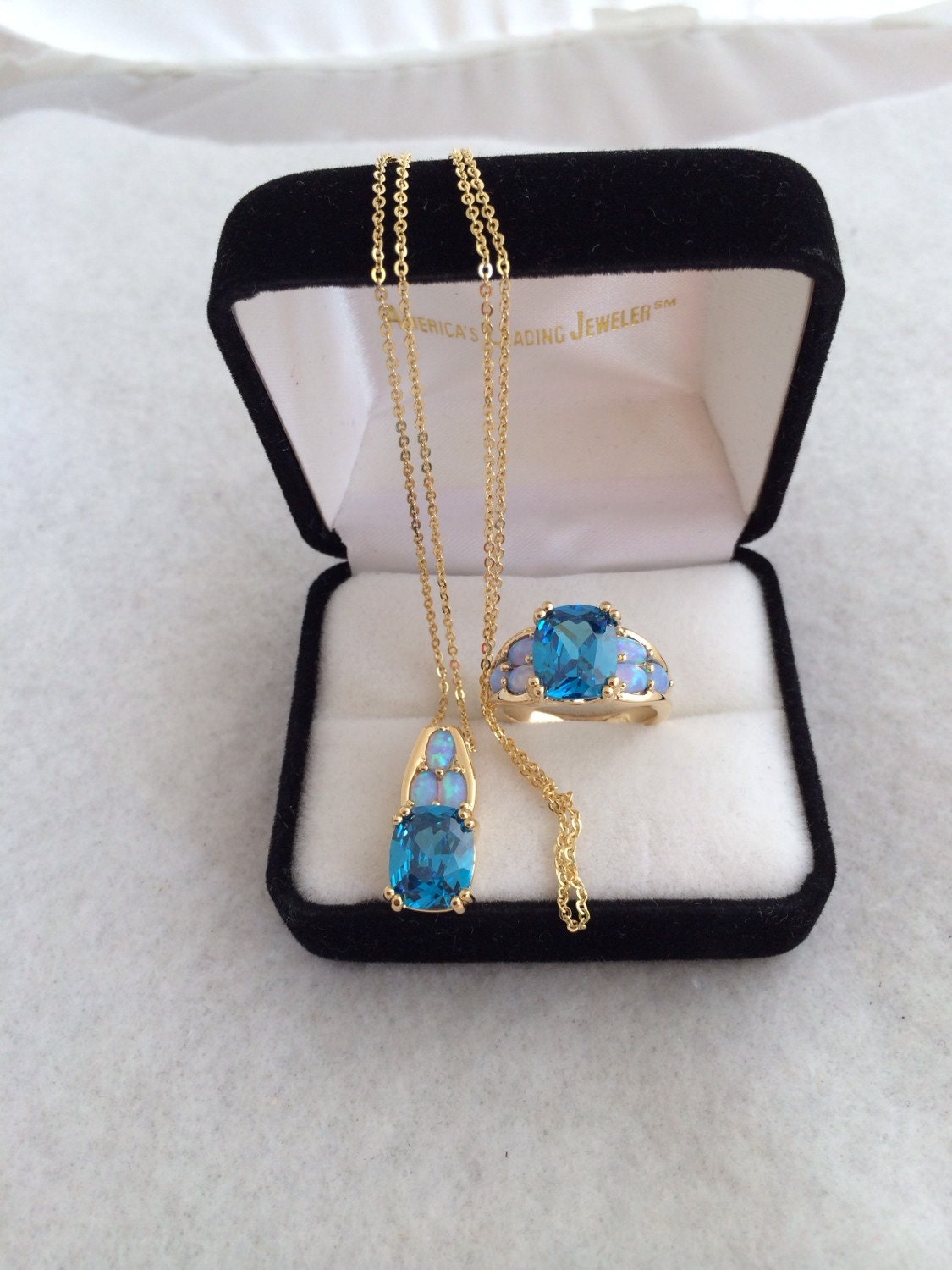 14K Gold Bonded Vermeil Jewelry Set Necklace & Ring