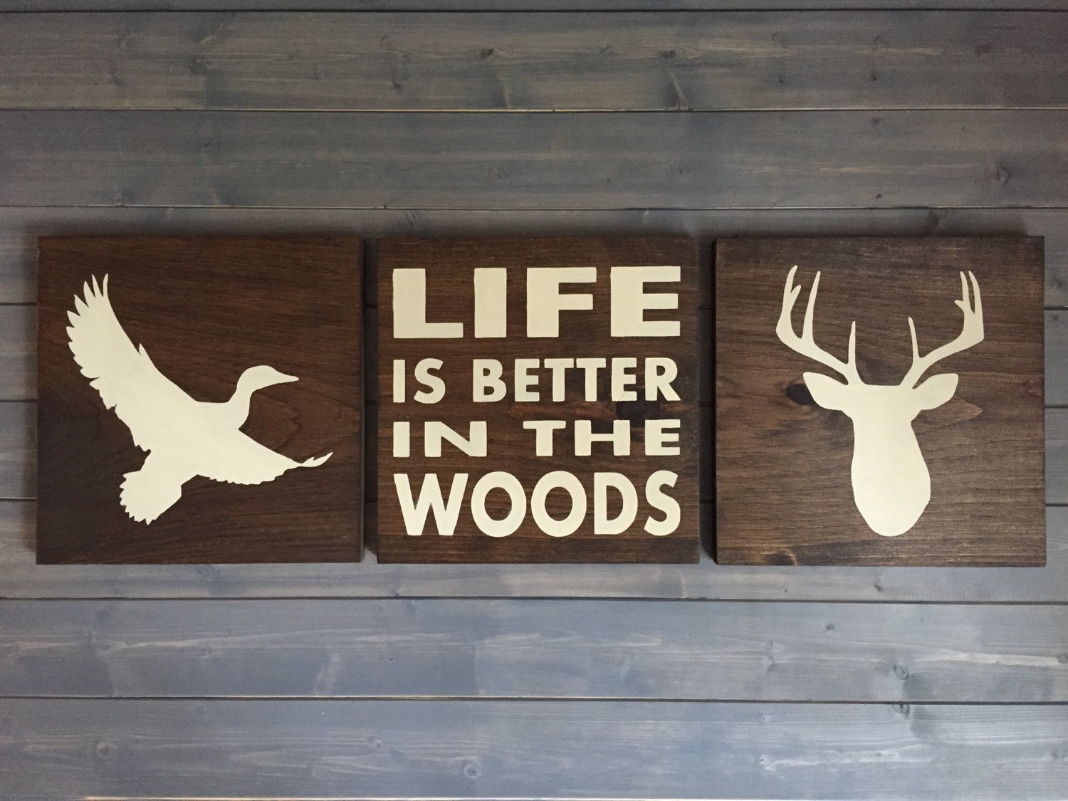 Life is Better in the Woods Custom Wood Sign Stained and Hand
