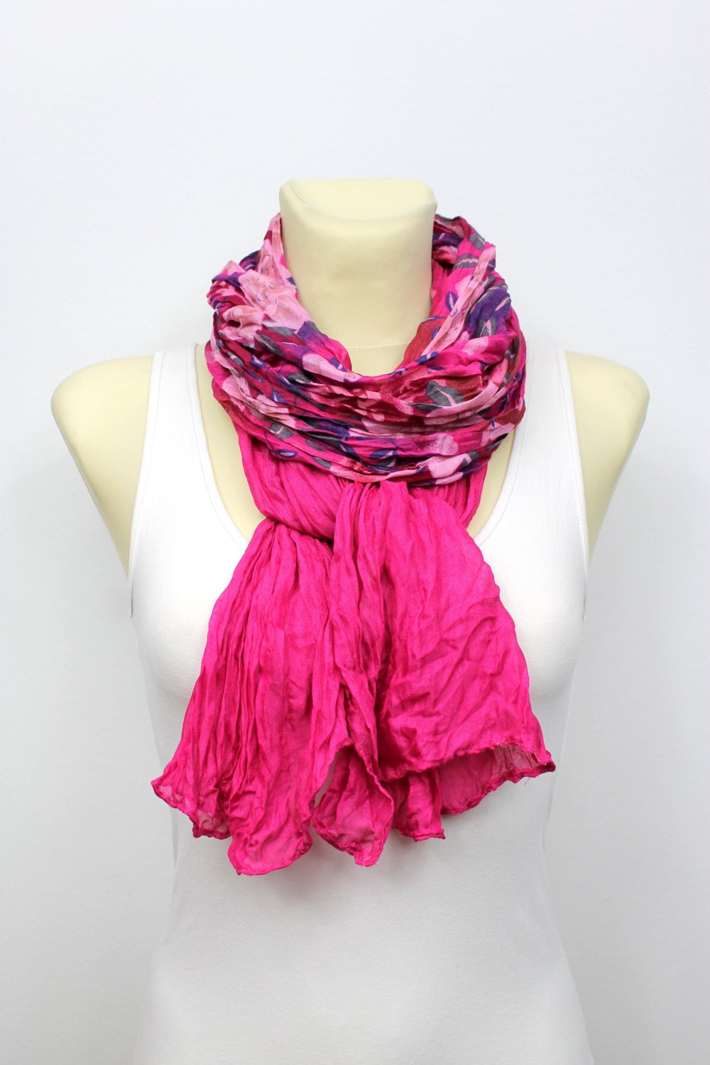 Pink Floral Scarf Womens Scarves Fashion Accessories Summer