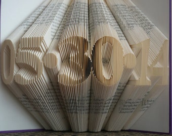 Folded Book Art - Anniversary Gift - 1st Wedding Anniversary -Gift for Him - Gift for Her - Wedding Present - Personalized Gift