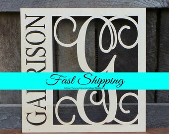 Wooden Monogram - 20" Wood Monogram - Monogram Door Hanger - Family Monogram Wreath - Housewarming Gift - Wedding Gift - Personalized Gift