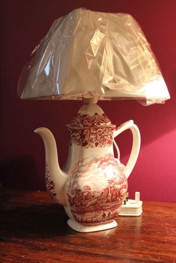 Coffee pot lamp home gift quirky home lighting design red