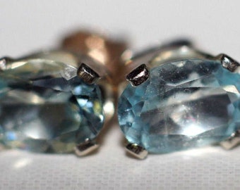 Handmade Sky Blue Topaz Earrings in Sterling Silver