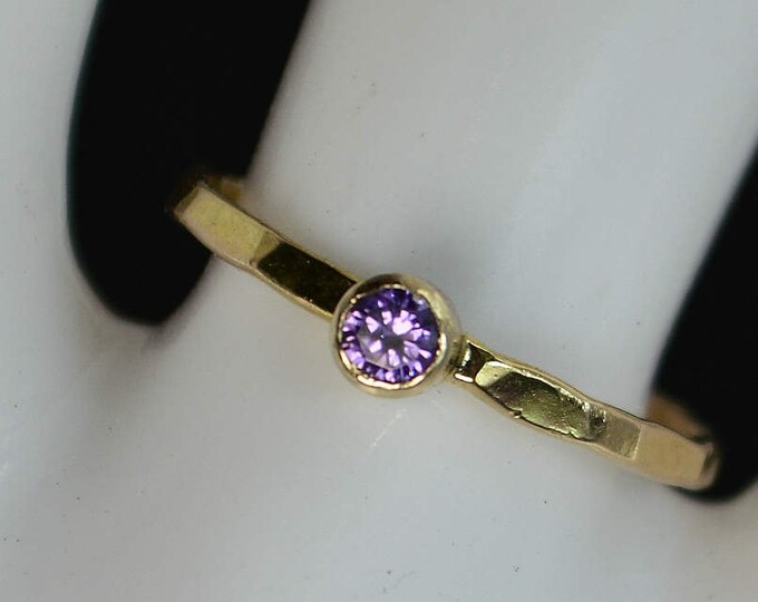 Classic 14k Gold Filled Amethyst Ring, Gold Solitaire, Solitaire Ring, 14k Gold Filled, February Birthstone, Mothers Ring, Gold Band, Yellow