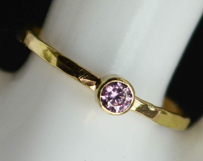 Classic 14k Gold Filled Pink Tourmaline Ring, Gold solitaire, solitaire ring, 14k gold filled, October Birthstone, Mothers Ring, gold band