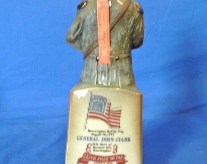 Storewide 25% Off SALE Vintage Original Jim Beam Liquor Decanter Featuring General John Stark The American Civil War Hero Standing At Attent