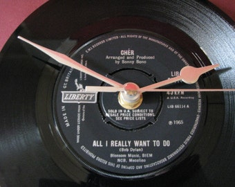 Cher all i really want to do 7" vinyl record clock