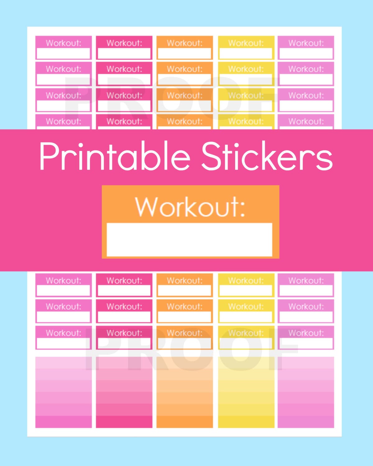 workout stickers planner stickers printable erin condren