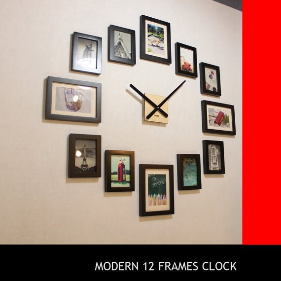 Photo Picture Frame Wall Clock Modern 12 by HOMELOO on Etsy