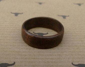 Bent Wood Ring - American Walnut - Dark - Any Size Made to Order.