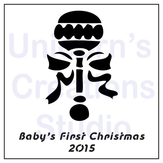 Items similar to Baby Rattle First Christmas Stencil - Scrapbooking ...