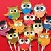 School owls cupcake toppers 12 school owl toppers school