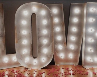 For HIRE*** Rustic 4ft Illuminated LOVE letters for weddings, parties etc (Sheffield) Deposit payment