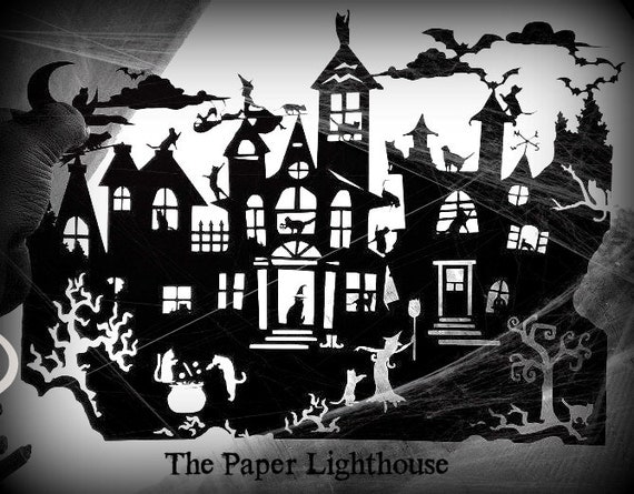 n scan how to cut Own Your Template Witches Cat Cut House Cut Halloween Paper